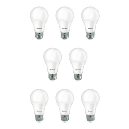Bulbrite 9 Watt Frost A19 LED Light Bulbs with Medium (E26) Base, 5000K Soft Daylight Light, 750 Lumens, 8PK 862716